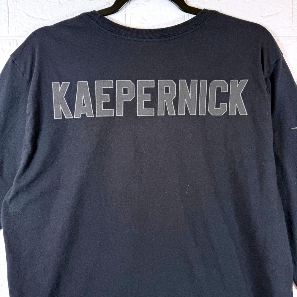 Nike Colin Kaepernick Long Sleeve Shirt Mens XLarge Black Graphic Swoosh Tee